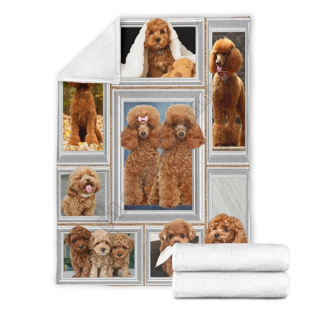 

Poodle fleece blanket dog photo frame style blanket printed Wearable Blanket Adults/kids Fleece Blanket Sherpa Blanket