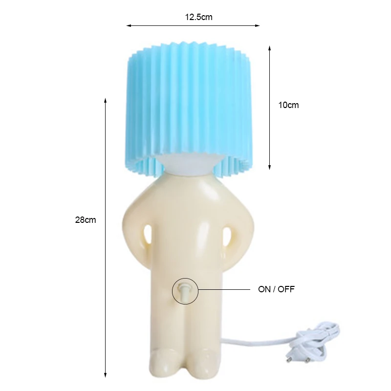 New Creative Night Light LED Naughty Boy Bedside Plug-in Energy-Saving Cartoon Table Desktop Lamp Decoration Kids Gift Lighting