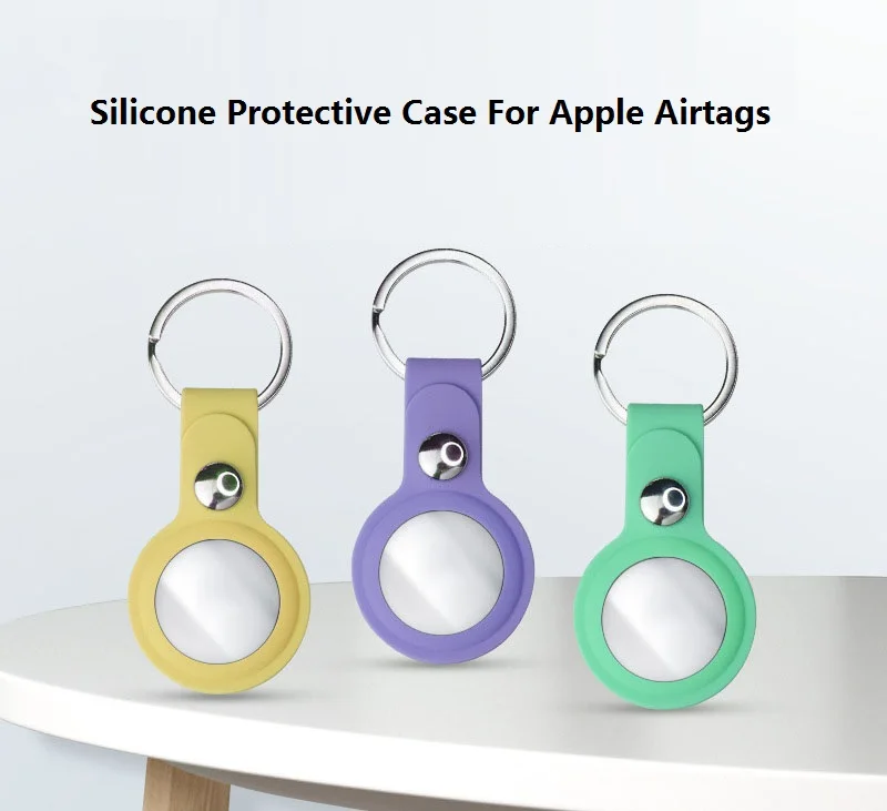 Soft Liquid Silicone Protective Case For apple Airtags Cover Hangable Keychain Locator Tracker Cover For airtags Case