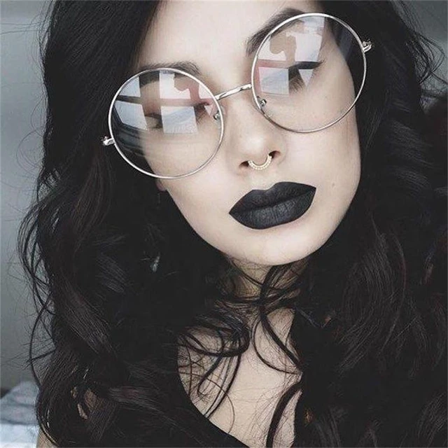 Oversized Clear Round Glasses Silver Metal Frame Vintage Big Circle Glasses Brand Designer Huge Big Nerd Eyeglasses Women AliExpress