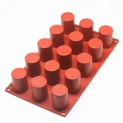 Tall Cylinder Silicone Mold 6cm High Round Soap Candle Mold 6/8/15 Cavities DIY Resin Baking Mold For Mousse Cake Pastry Tools