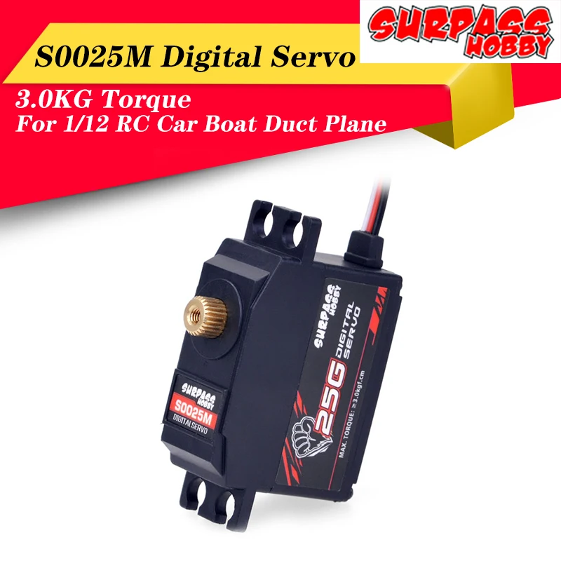 

High Quality SURPASS Hobby S0025M Metal Gear 3.0KG Digital Servo for RC Airplane Robot 1/12 RC Monster Car Boat Duct Plane