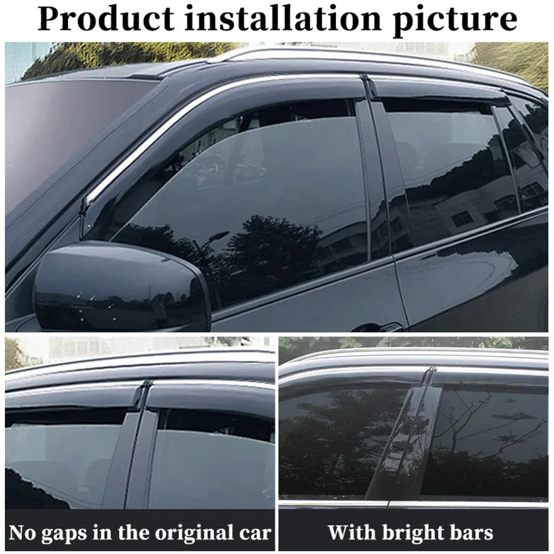 For Volkswagen VW Touareg window visor car rain shield deflectors awning trim cover exterior car-styling accessories 2006-2020