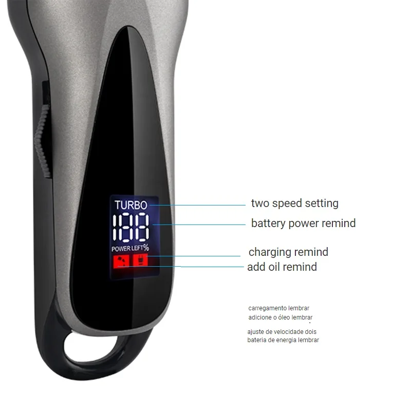 مشابك شعر لاسلكي الحلاق المهنية الكهربائية يتلاشى مقص الشعر الرجال قابل للتعديل آلة قطع الشعر مزج الشعر قطع