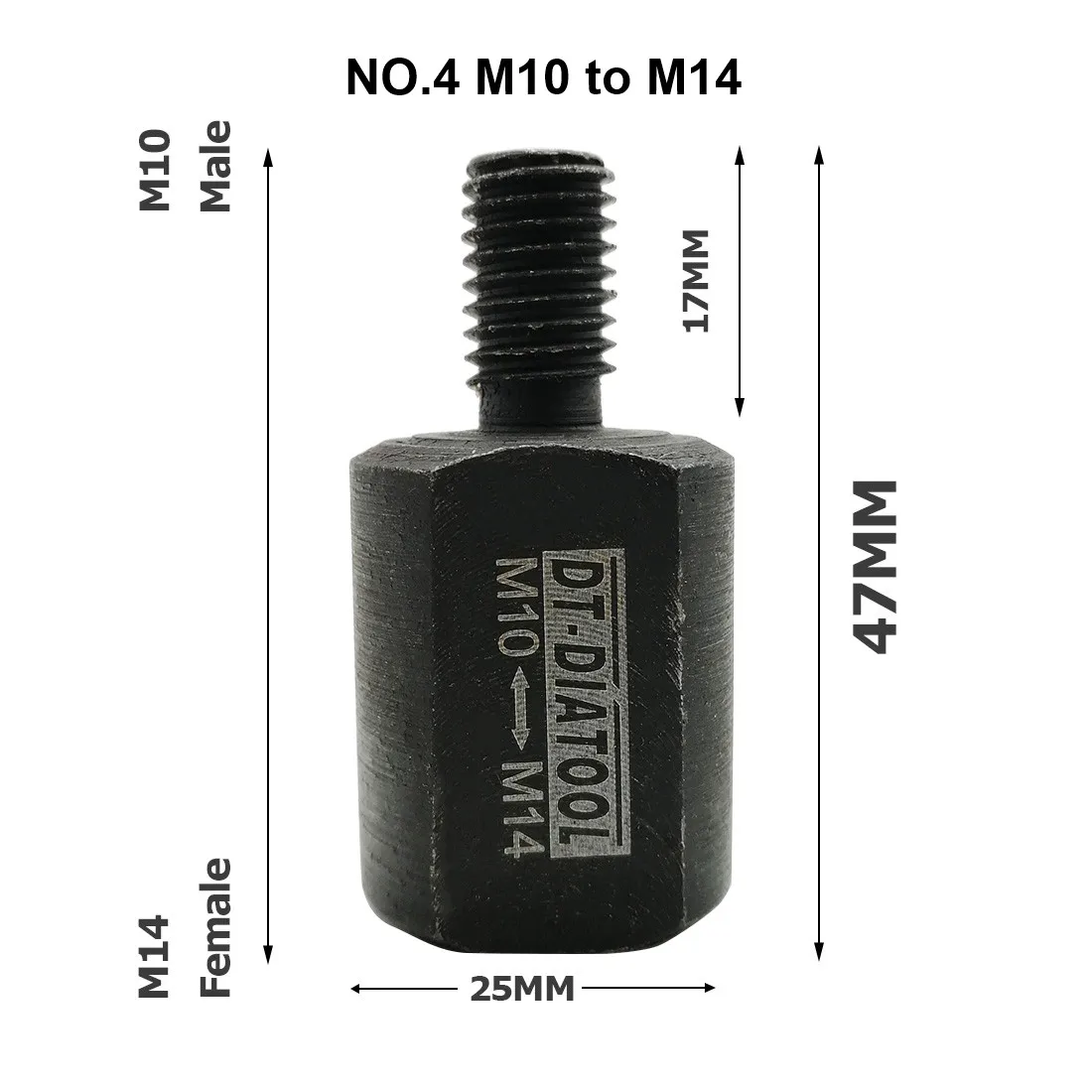 DT-DIATOOL個m14からm10、m14から5/8 "-11、5/8"-11からm14またはm10からm14のドリルコアビットアダプター用の異なるネジアダプター