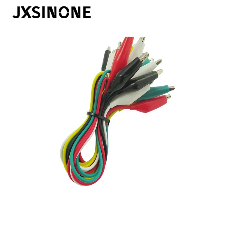 JXSINONE-مشبك تمساح كهربائي ، خيوط اختبار التمساح ذات نهايات مزدوجة ، سلك توصيل ، p102510 قطعة