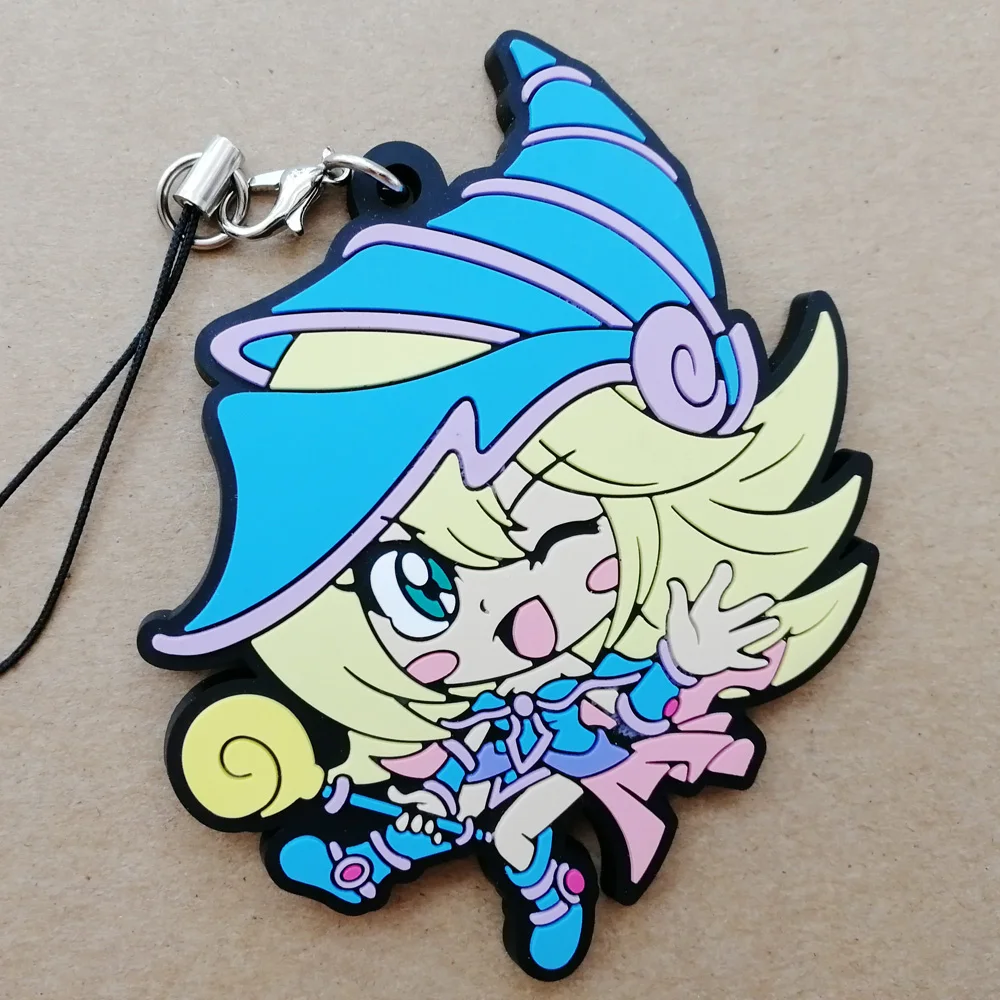 Yu-Gi-Oh! Figure Toys Yugioh Cosplay Dark Magician Girl Mana Figures Silicone Phone Rope Keychain Pendant Toys Free Shipping