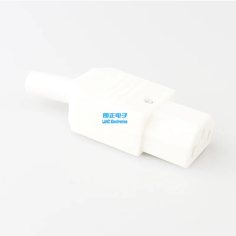 LZ-14-T1/T2 IEC Straight Cable Plug Connector C13 C14 10A 250V 3pin white female&male Plug Rewirable Power Connector
