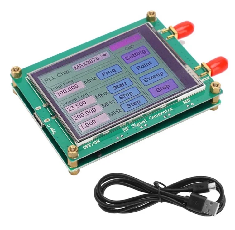 

23.5-6000M RF Signal Source 0.5PPM High Stability and Low Noise Frequency Sweep Full Touch Screen PC Controllable