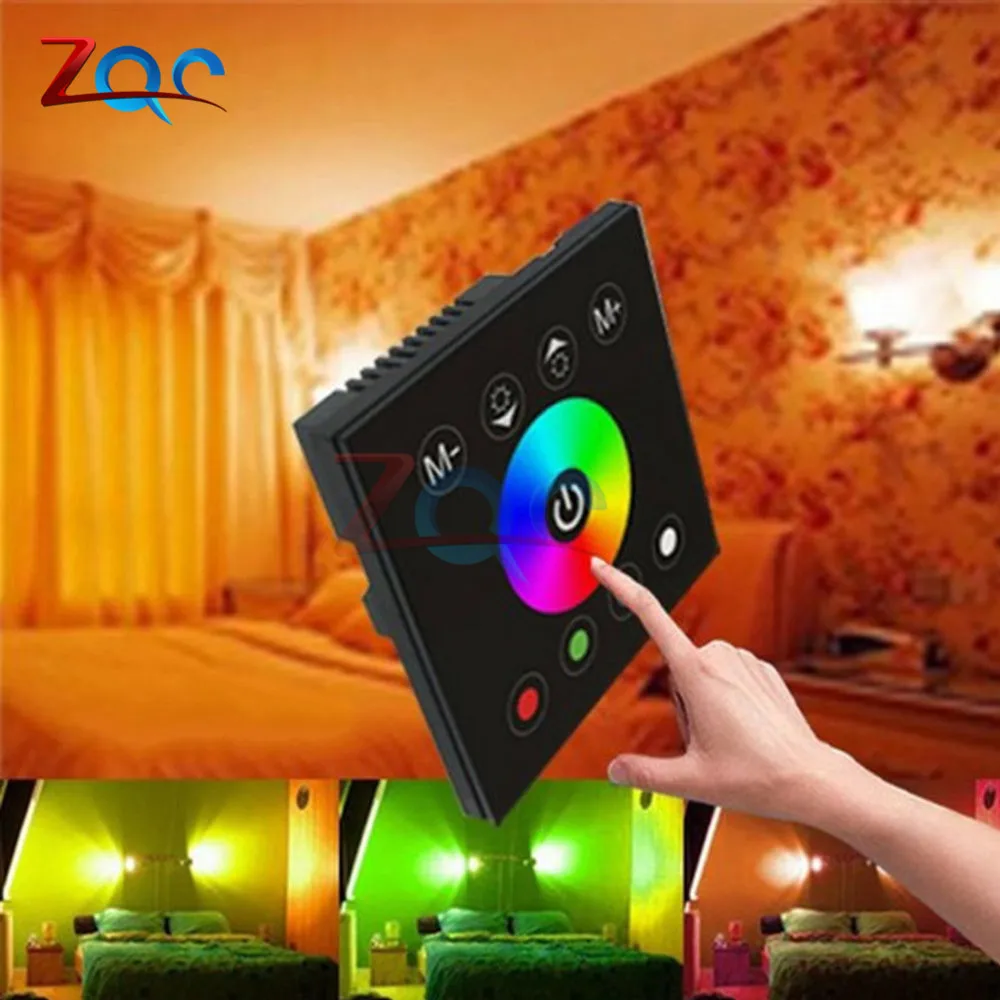 DC 12V-24V RGBW full color wall mounted Touch Panel Controller glass panel dimmer switch Controller for LED RGB Strips lamp