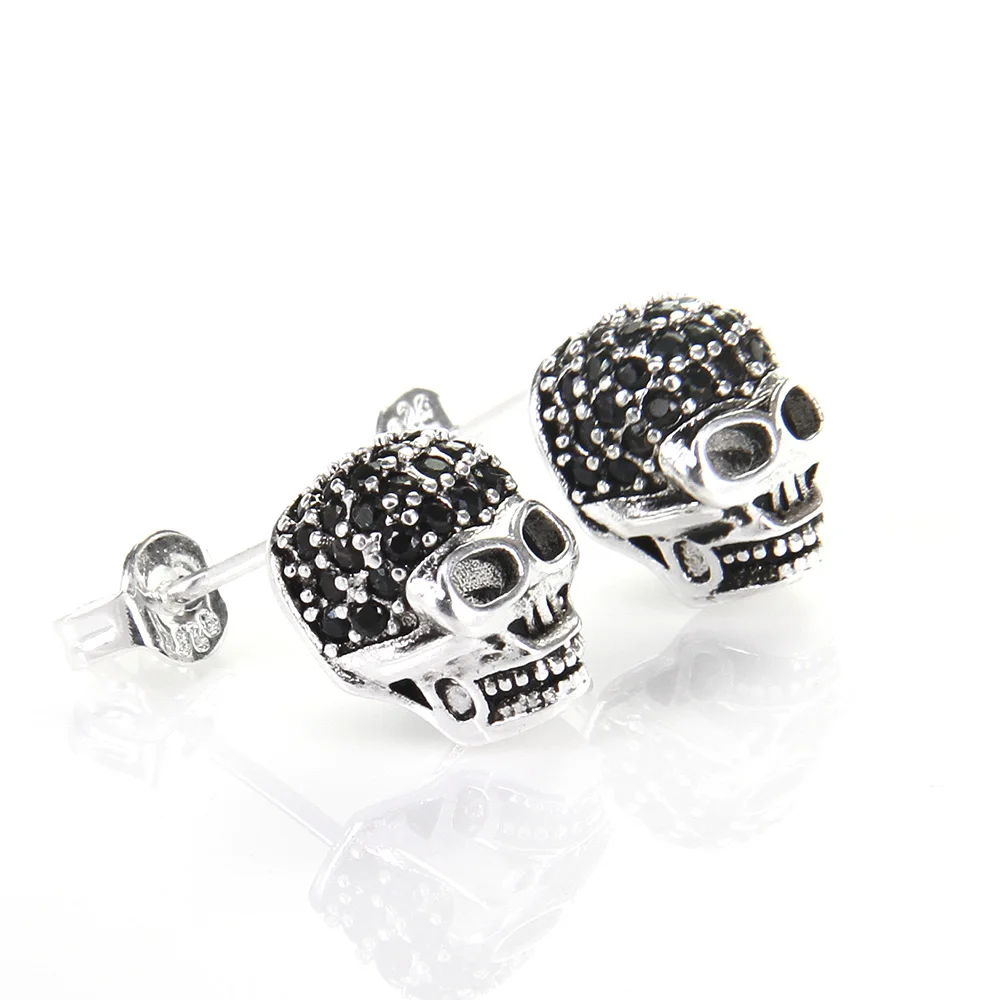 جمجمة توماس مع حلق مرصع بحجر الراين، مجوهرات على شكل قلب المتمردين الأوروبي للرجال والنساء TS-E45