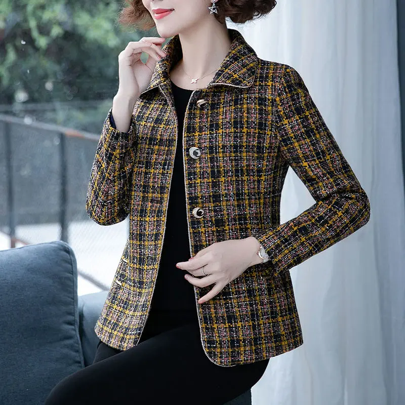 

Mother Spring Autumn Suit Jacket Women2023New Small Fragrance Coat Middle-Aged Elderly Small Suit Outwear Female L791