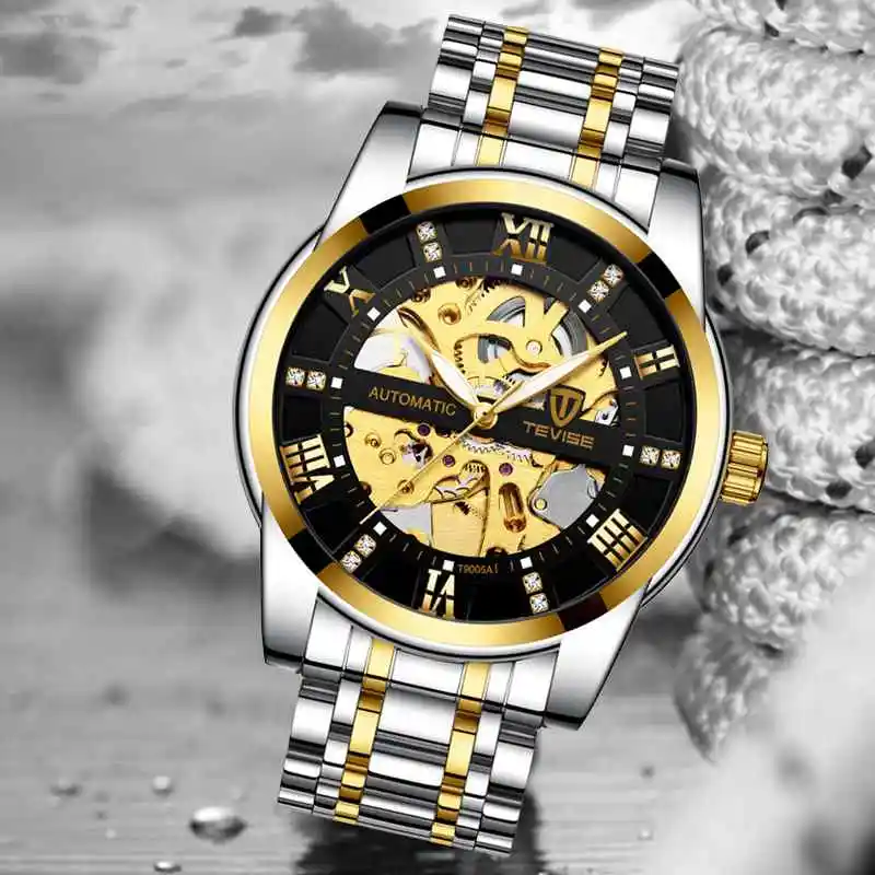 Top Brand Luxury TEVISE Mens Self Wind Wristwatch Man Mechanical Watches Automatic Watch Male Clock  Relogio Masculino