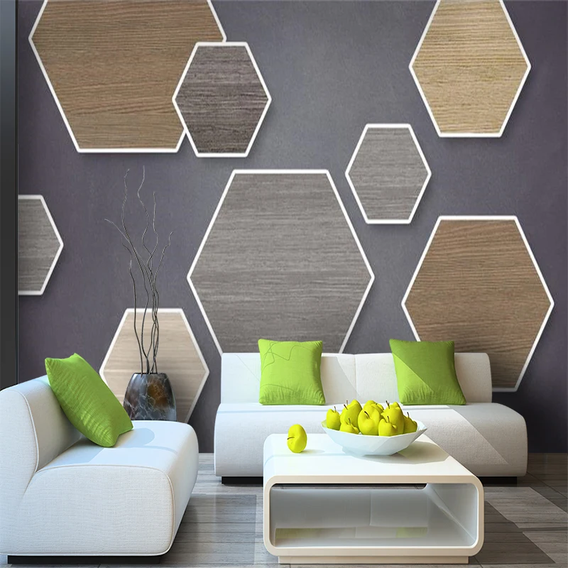 Custom Mural Wallpaper Modern Minimalism Hexagon Geometry Background Wall Painting