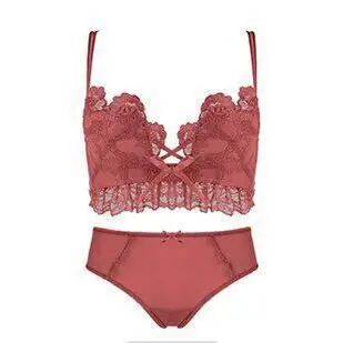 Sexy Refreshing Lace Embroidery Gather Light Bras Women Seamless Comfy Deep V Lingerie No Rim Small Chest Low Cut  Brassiere