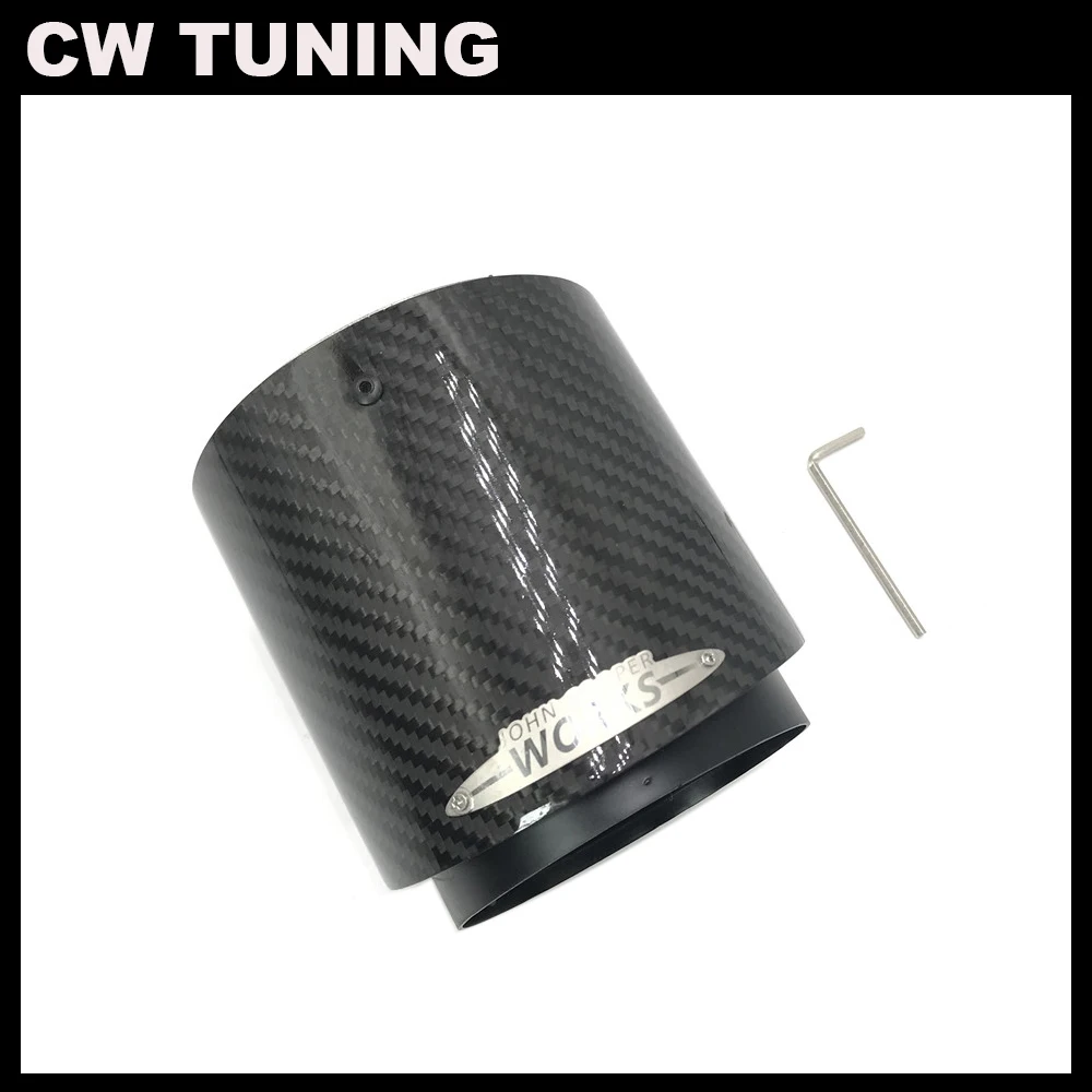 Black Chrome and Carbon Fiber Muffler Tip Fit for Mini Cooper Exhaust Tip R55 R56 R57 R58 R59 R60 R61 F54 F55 F56 F57 F60