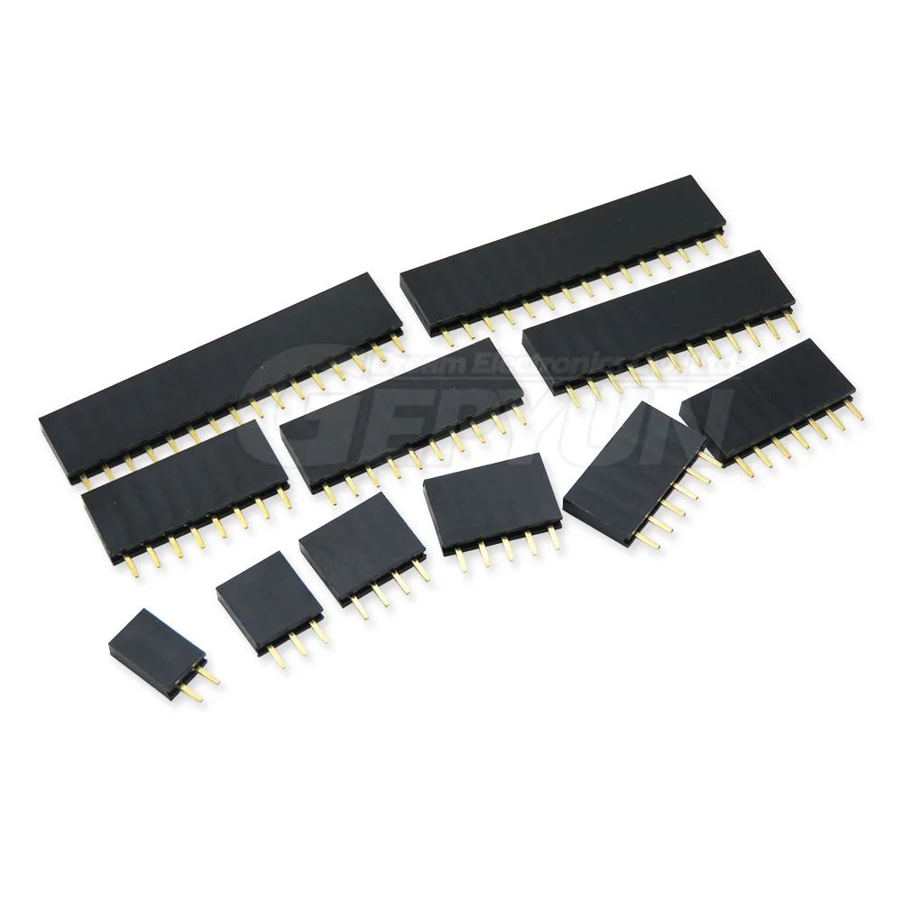 10Pcs Enkele Rij Vrouwelijke 2.54Mm 2 ~ 40P Pcb Socket Board Pin Header Connector Strip Pinheader 2/3/4/6/10/12/16/20/40Pin Voor Arduino