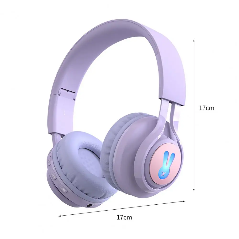 سماعة رأس لاسلكية للأطفال أرجواني وردي HiFi سماعة بلوتوث متوافقة مع سماعة أذن محمولة للأطفال هدية