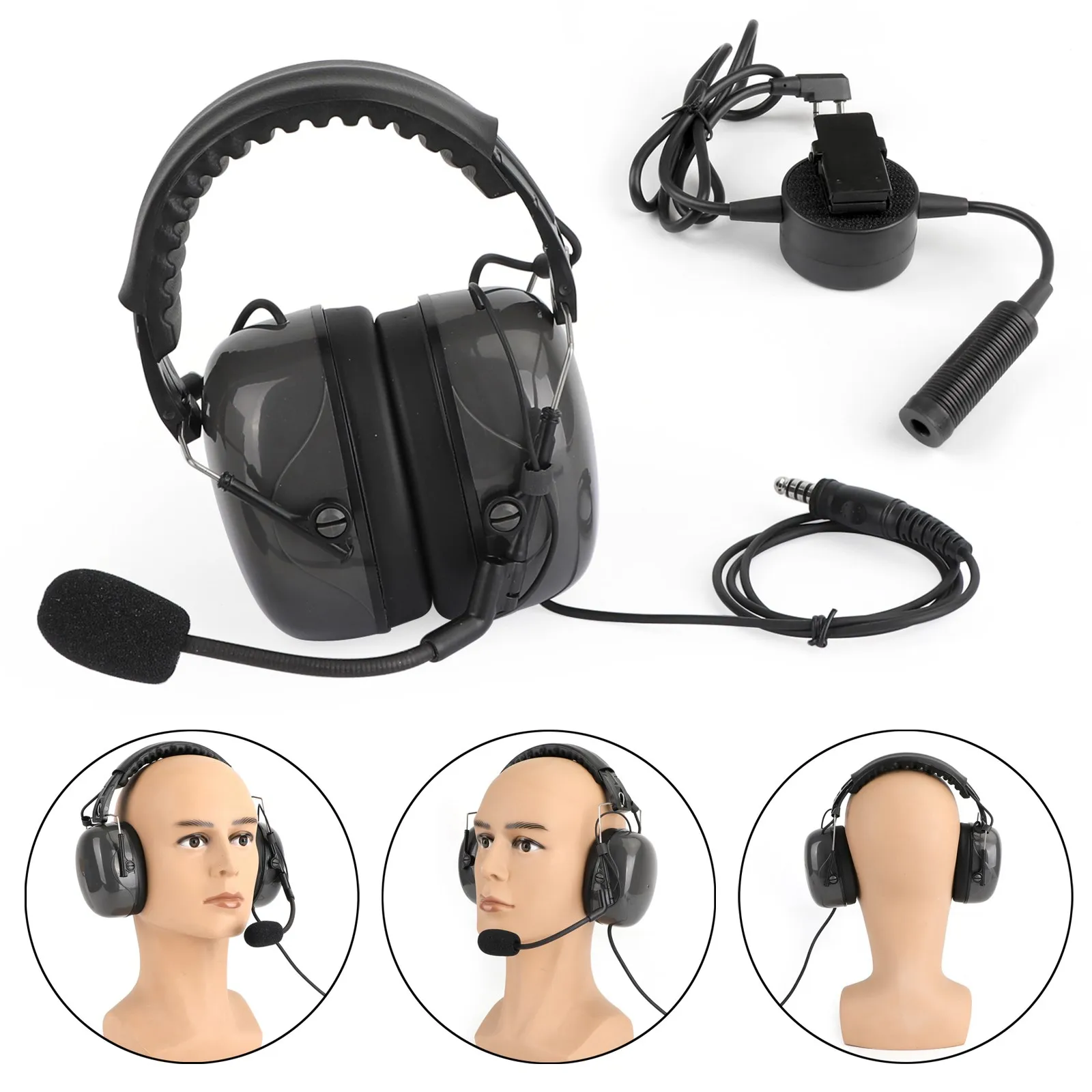 Artudatech Noise Cancelling Pilot Headset Fit for Kenwood TK3107 TK2160 BaoFeng BF-888S Walkie Talkie Accessories