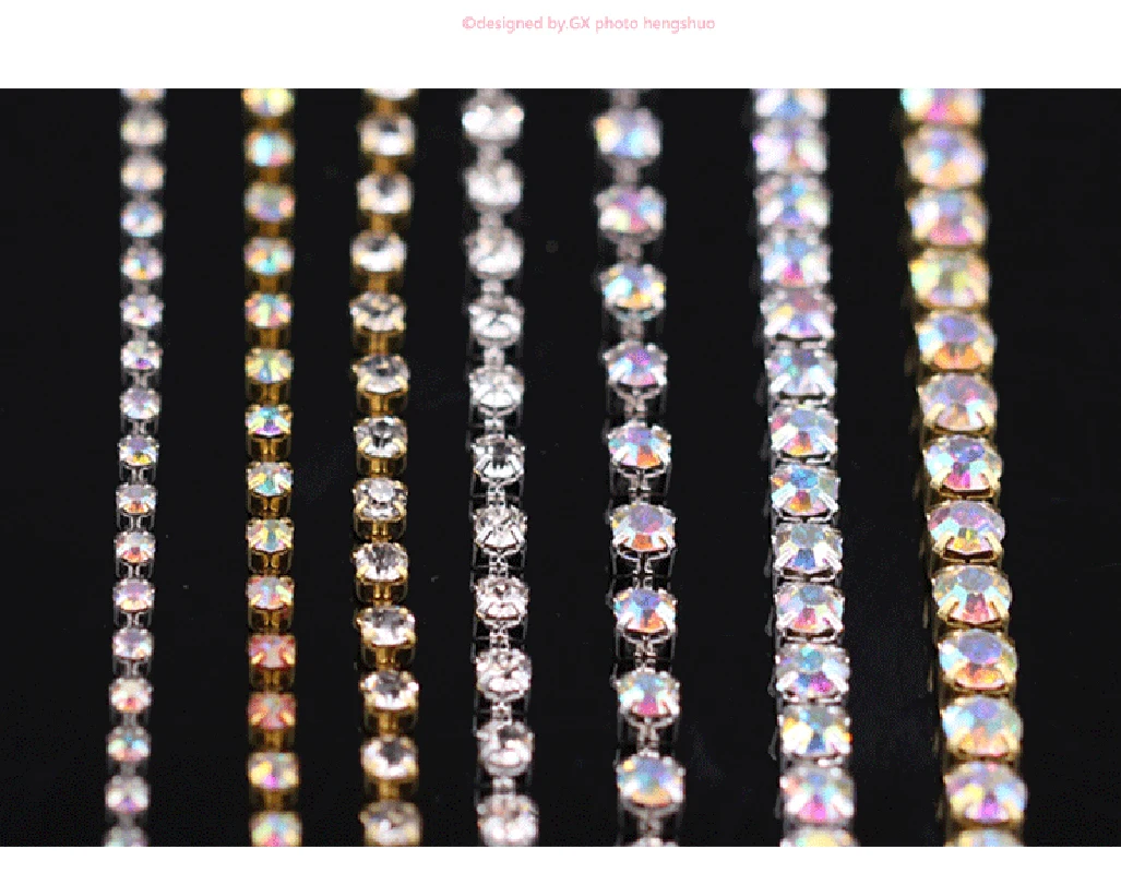 SS6 8 10 12 14 16 SS18 1Yard 10Yards Sparking Rhinestone Sew-On Glue-On For Garment Jewelry Applique Accessories Trim Cup Chains