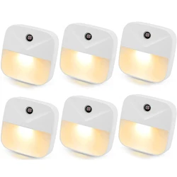 EU EU Plug Night Light Mini Square Motion Sensor Light 220 V Quarto Lâmpada Nightlight Para Crianças Kids Bedside Bedroom Lighting