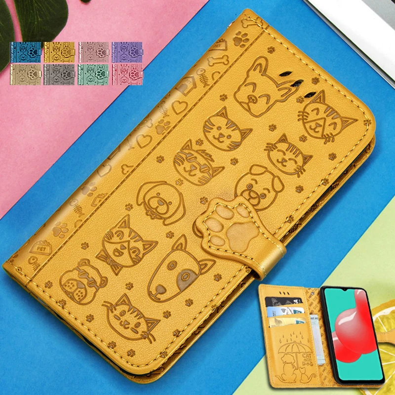 For Redmi Note 10 Pro Cute Cat Dog Flip Leather Wallet Case For Redmi Note 9 9S 9A 9C 8 8T 8A 7 7A 9T Phone Card Slot Back Cover