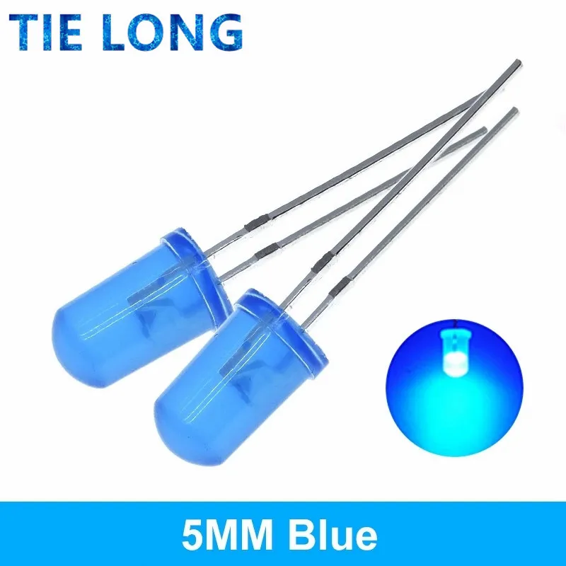 TieLong 5 colors x20pcs =100pcs F5 5MM Round Yellow White Red Green Blue Diffused Round DIP Diode LED Lamp Light