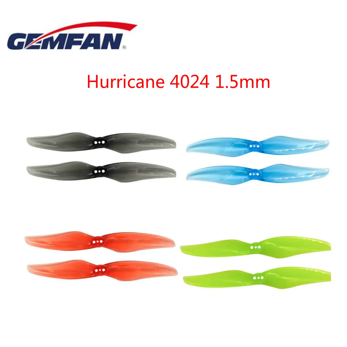 

4Pair Gemfan Hurricane 4024 2 Paddle Propeller 1.5mm Hole T Mount Brushless 1408-1506 motor for FPV Racing Toothpick Helicopter