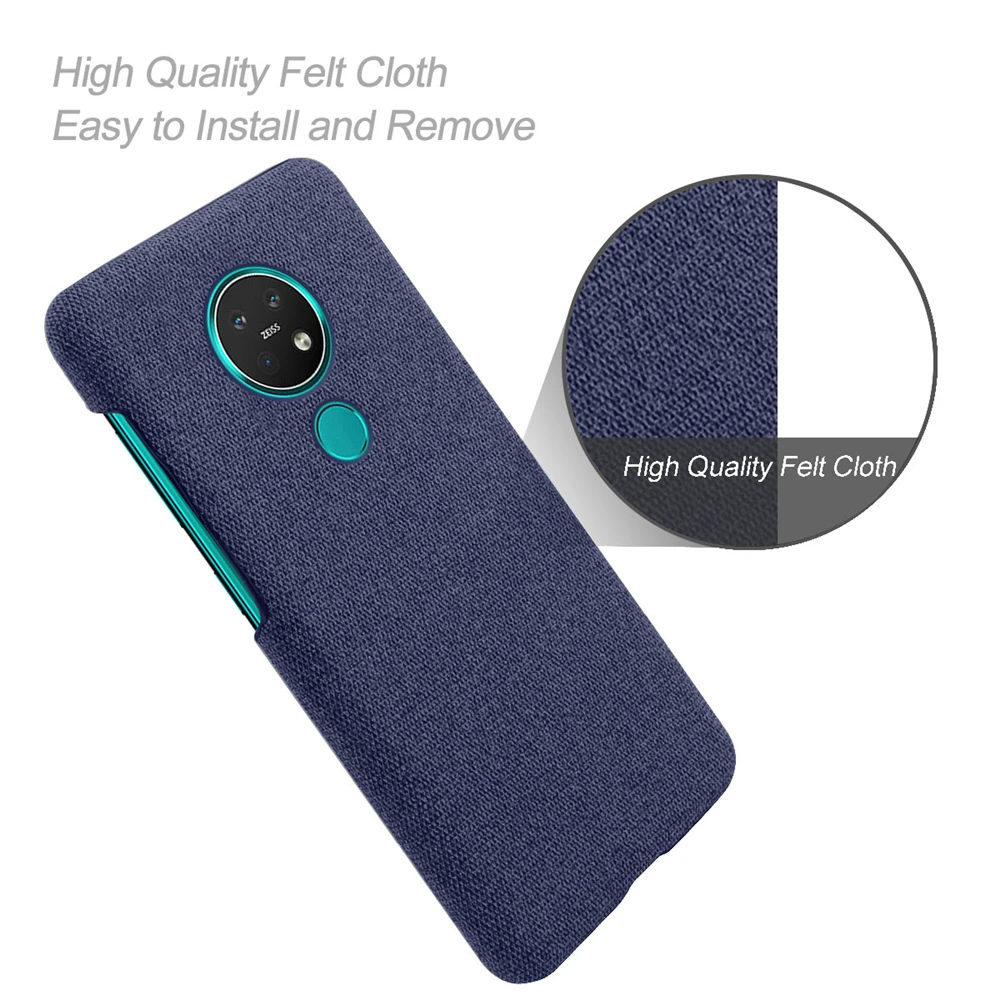 Cloth Leather Cover For Nokia 7.2 8.1 7.1 2.4 3.4 5.3 Slim Retro Cloth Hard PC Phone Case For Nokia 6.2 7 Plus 9 Pureview Funda