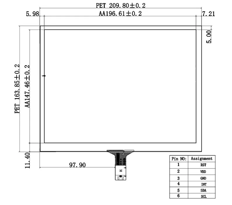 Imagem -03 - Polegada 209 mm 163 mm para Tm097tdh02 G04 Lp097qx1 Lp097qx2 Capacitivo Digitador da Tela de Toque Painel de Vidro Usb Placa Motorista 9.7