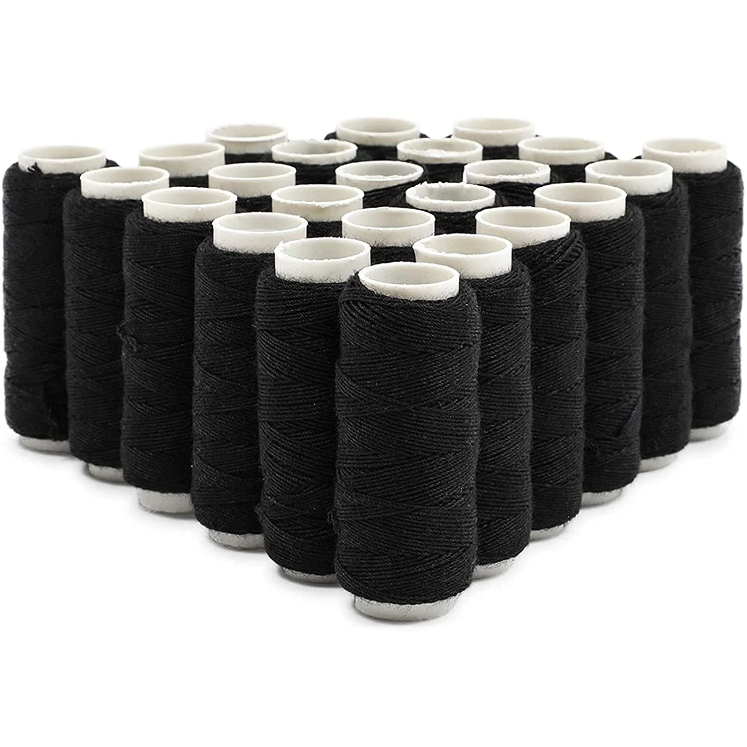 24Rolls Cotton Hair Weaving Thread for Hair Extension High Strength Sewing Thread for Hairdressing Salon Black Dark Brown Beige