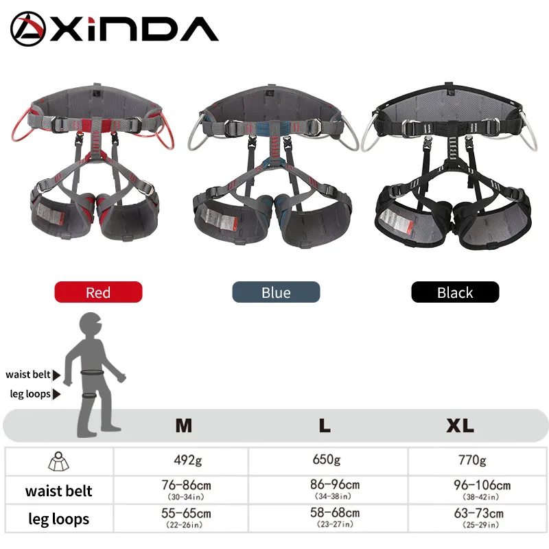 XINDA Camping Half Safety Belt Rock Climbing Outdoor Expand Training Half Body Harness Protective Supplies Survival Equipment