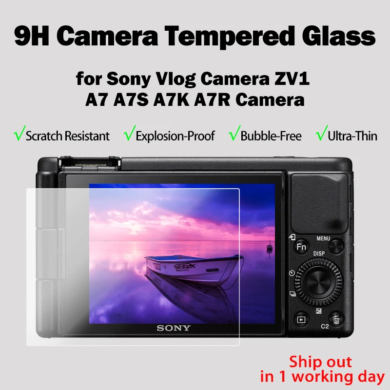 

9H Hardness Camera Tempered Glass for Sony Vlog ZV-1 A7 Cam Ultra Thin LCD Screen Protector for Sony ZV1 A7 A7S A7K A7R Camera