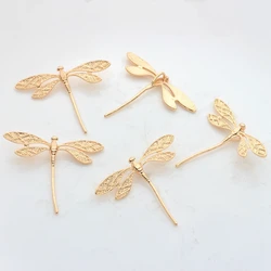 High Quality Copper Metal Real Plated Dragonfly Charms 2PCS For DIY Jewelry Findings Making Accessories