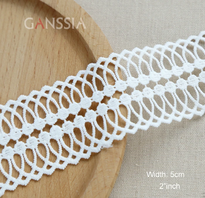 1yard Width:5cm Exquisite Lace Trim Ivory White For Gift Packaging/Crafts/Wedding/Clothing/Ribbon/Decoration (ss-2264)