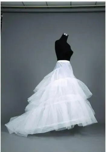 White 2-Hoop Trail Petticoat Underskirt Wedding Dress 2024