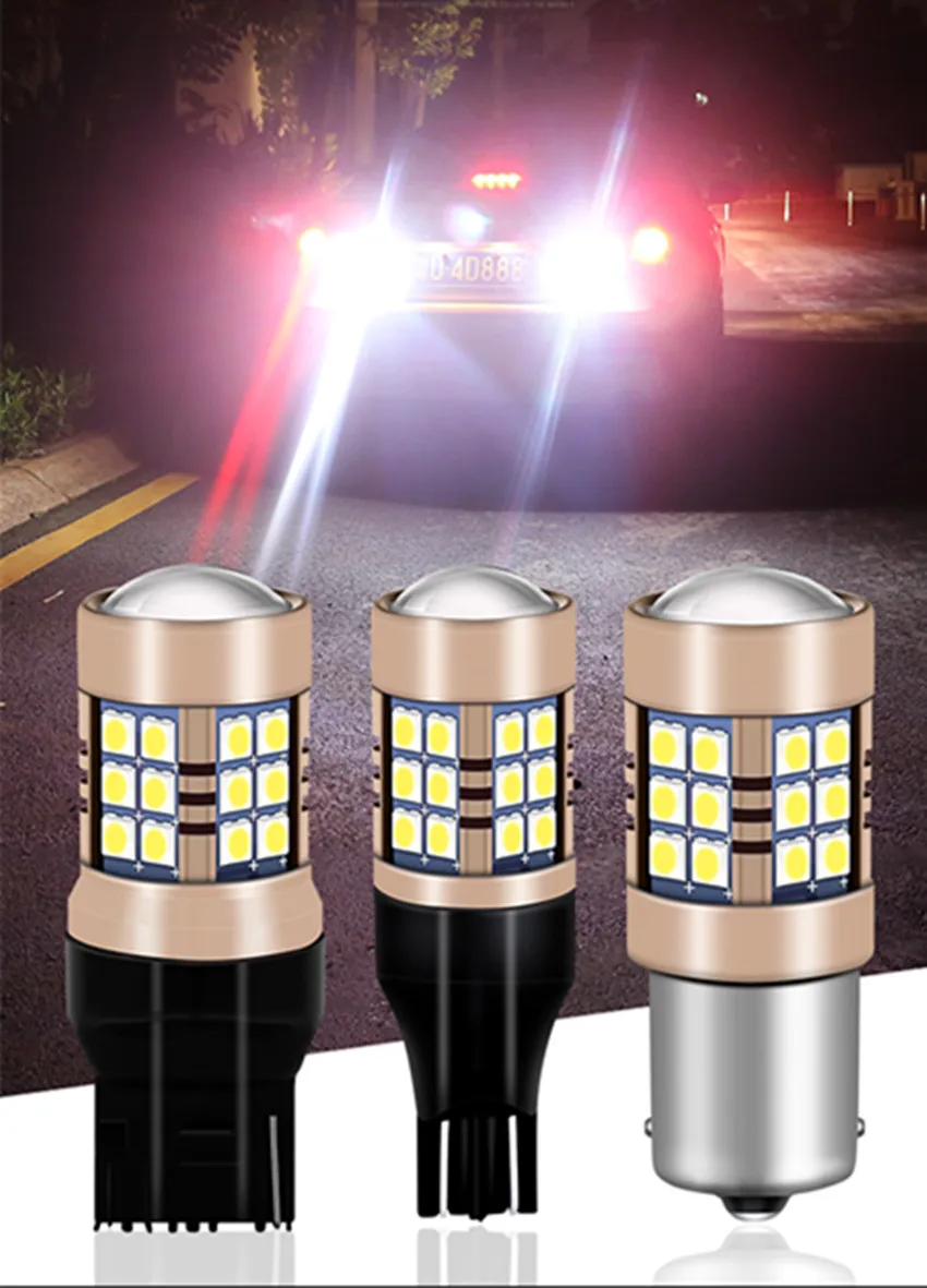 مصباح خلفي led معدل ، لمبة سيارة فائقة السطوع ، ضوء خلفي مساعد عين النسر ، T15 T20 1156 ، 2 قطعة