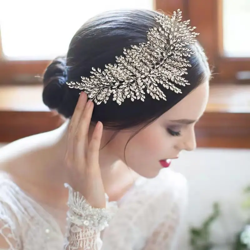 Hair Ornaments Wedding Hair Clips Bridal Tiaras Diamond Clips Wedding Headdress Bridal Hair Jewelry Rhinestone Headband Bridal