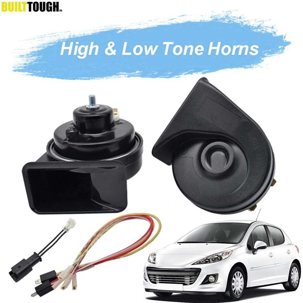 Snail Horn For Peugeot 207 2006 2007 2008 2009 2010 2011 2012 2013 2014 Loud 12V 125db Car Horn 410/510Hz Dual Tone Auto Horn