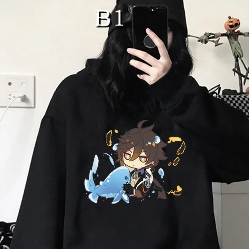 

Genshin Impact Clothes Women Hot Game Zhong Li Print Kawaii Hoodie Colors 12 Oversized Sweatshirts Anime Aesthetic Harajuku Wram