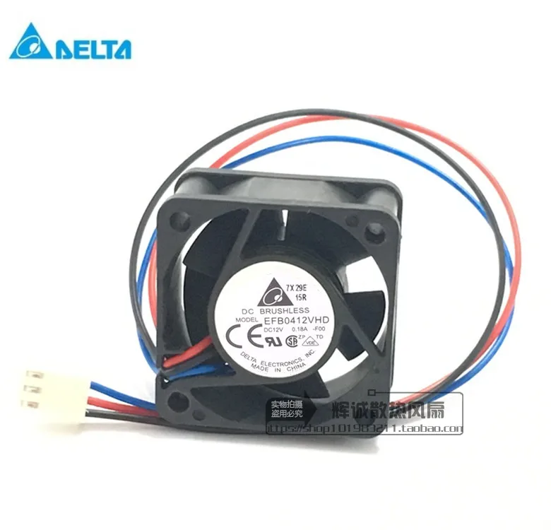 Free Shipping Original Delta EFB0412VHD 4020 4cm 40mm DC 12V 0.18A 3-pin 1U server alarm case axial cooling fans