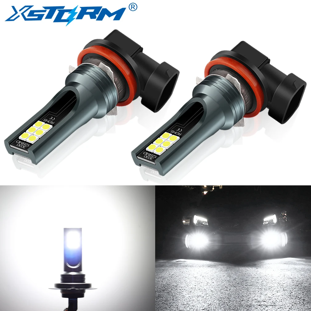 Ampoule LED H8 H11 H16 JP 9005 HB3 9006 HB4, 2 pièces, lumière blanche Super brillante pour voiture, feux de jour, conduite, 12V 6000K