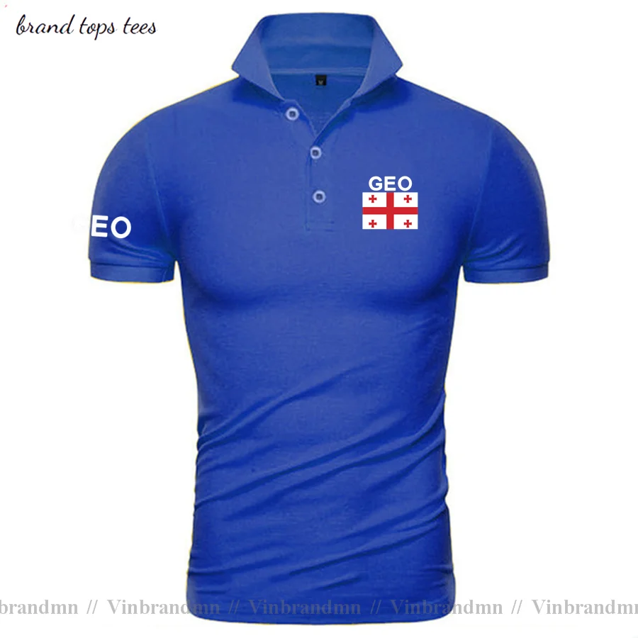 Georgia polo shirts men short sleeve white brands printed for country 2021 cotton nation team flag new fashion GEO Georgian