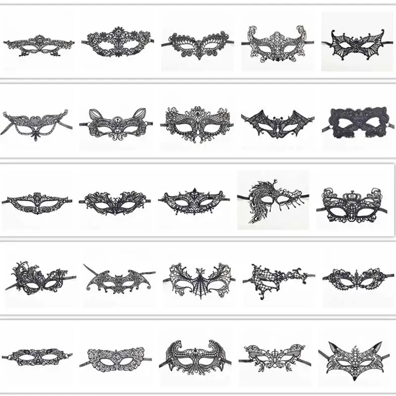 1PCS Black Women Sexy Lace Eye Mask Party Masks For Masquerade Halloween Venetian Costumes Carnival Mask For Anonymous Mardi