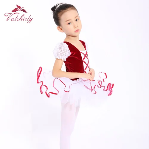 Imagen 2 del producto Gran oferta, vestido de baile de Ballet amarillo para niñas, terciopelo dorado, tutú de Ballet para niños, trajes de leotardo de gimnasia para actuación