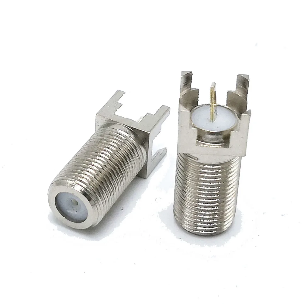 F-Typ-Buchsenstecker mit Ständer für Leiterplattenmontage, gerader CATV-HF-Koaxialstecker, 10 Stück/Lot – Detail 3