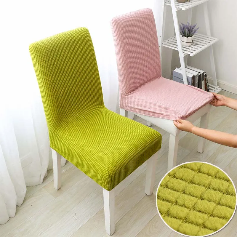 Thicken Jacquard Elastic Dining Room Chair Cover With Back Chair Protector Cover For Chairs For Kitchen Living Home Decoration