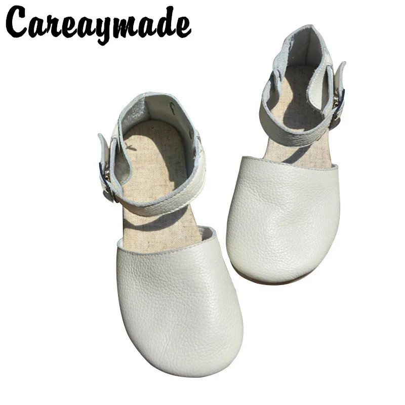 Careaymade-Pure Handmade Genuine leather women\'s shoes ,Wide toe cowsude casual shoes,shallow mouth retro Fltas shoes,6 colors