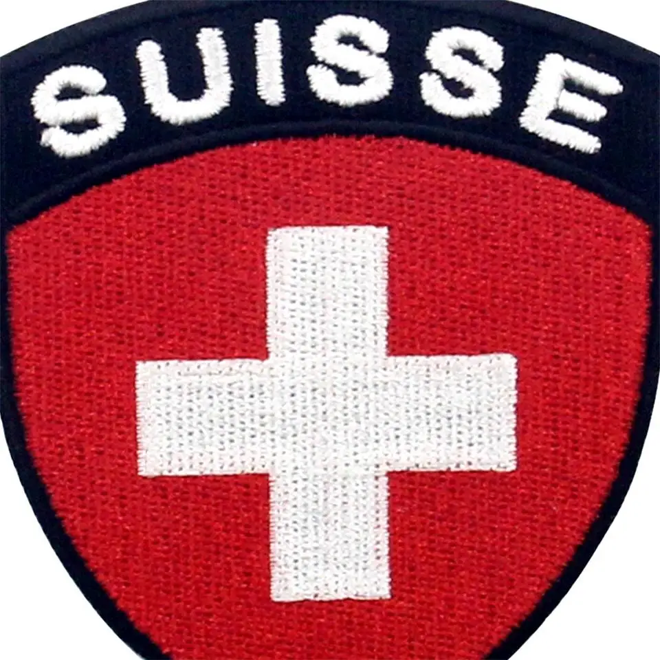 Embird Appliqued Patches For Jeans Switzerland Shield Embroidered Flag DIY 3D As Picture Show Iron On Badge