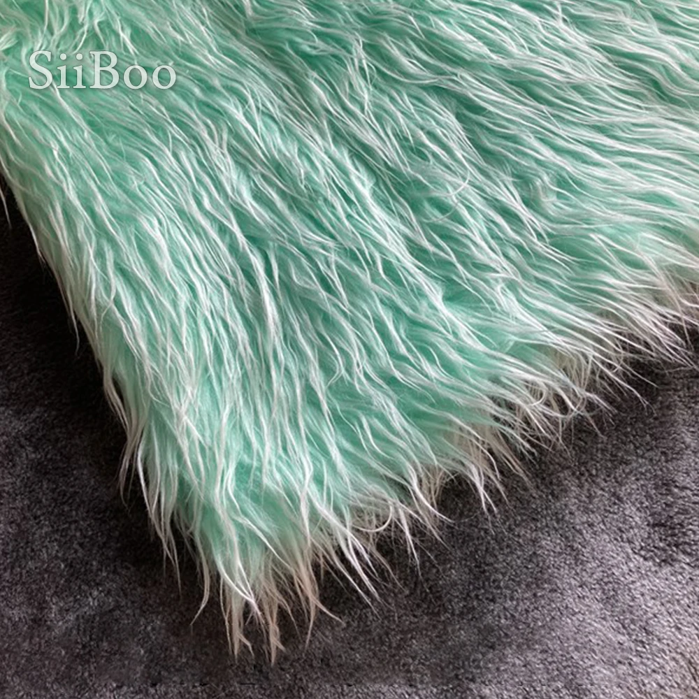 Siiboo faux mongolian fur fabric for garment accessories photograph prop DIY doll soft touch white color tip dye curl fur sp6556